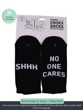 “No One Cares / SHHH” Unisex Crew Socks
